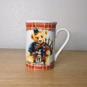 Vintage Bonny Stewart Scottish Bagpipes Bear Coffee Mug